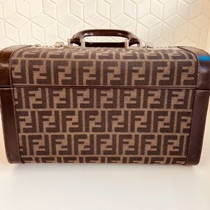 Vintage FENDI Brown Zucca Jacquard Vanity Trunk (Train) Case